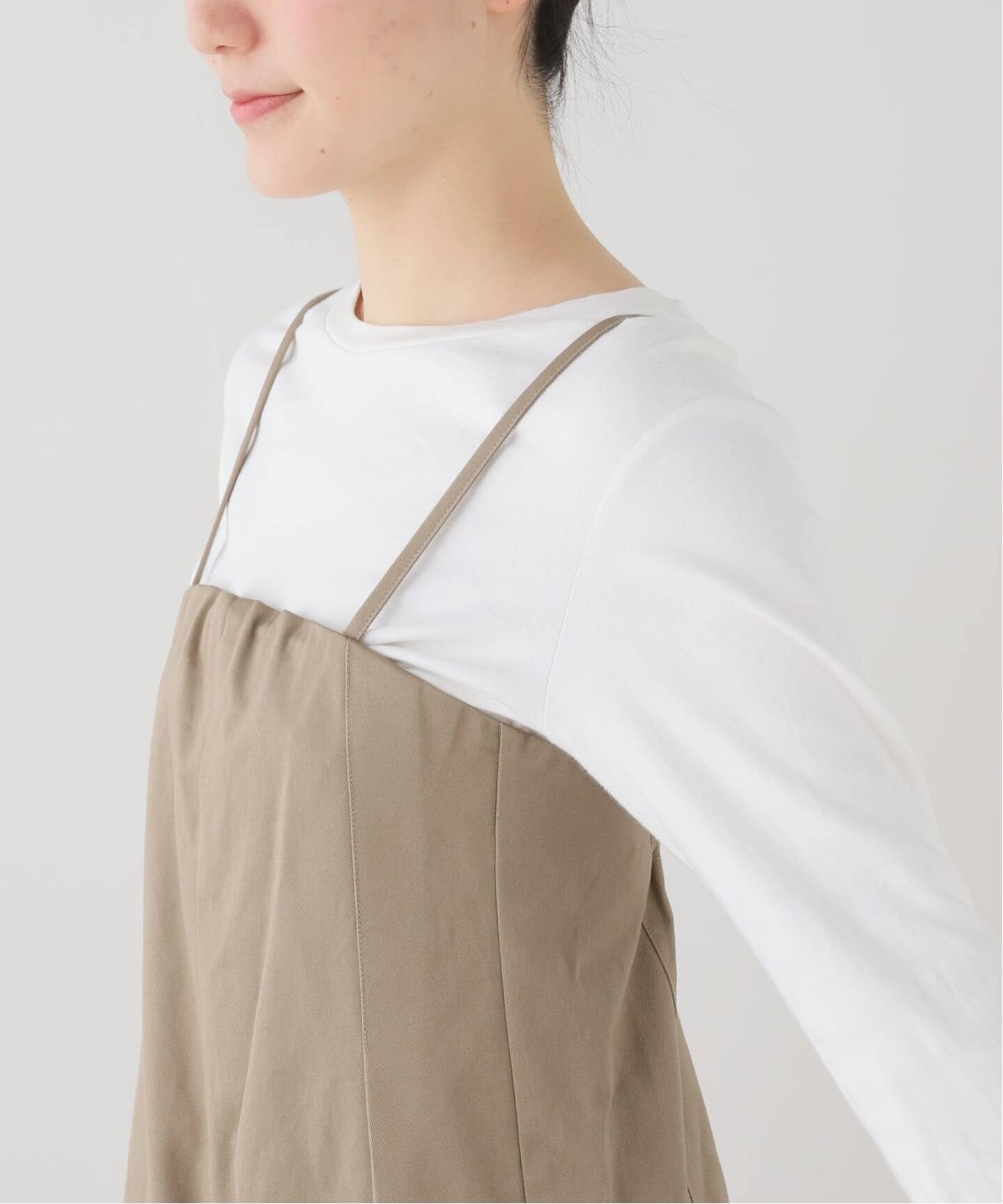 IENA LA BOUCLE コットンギャバジンベアオールインワン（サロペット