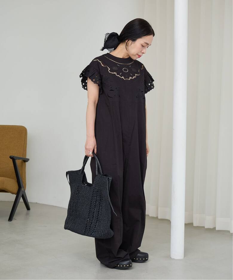 IENA LA BOUCLE カットワークオールインワン（つなぎ／オールインワン 