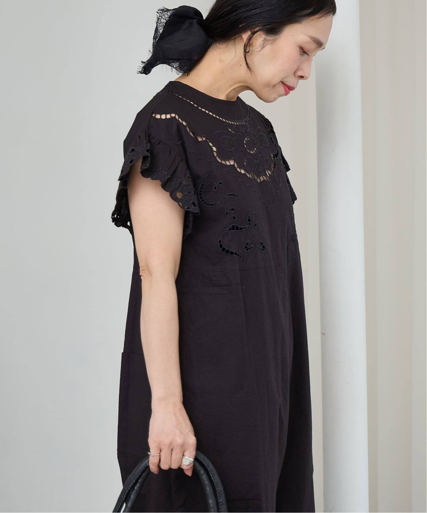 IENA LA BOUCLE カットワークオールインワン（つなぎ／オールインワン