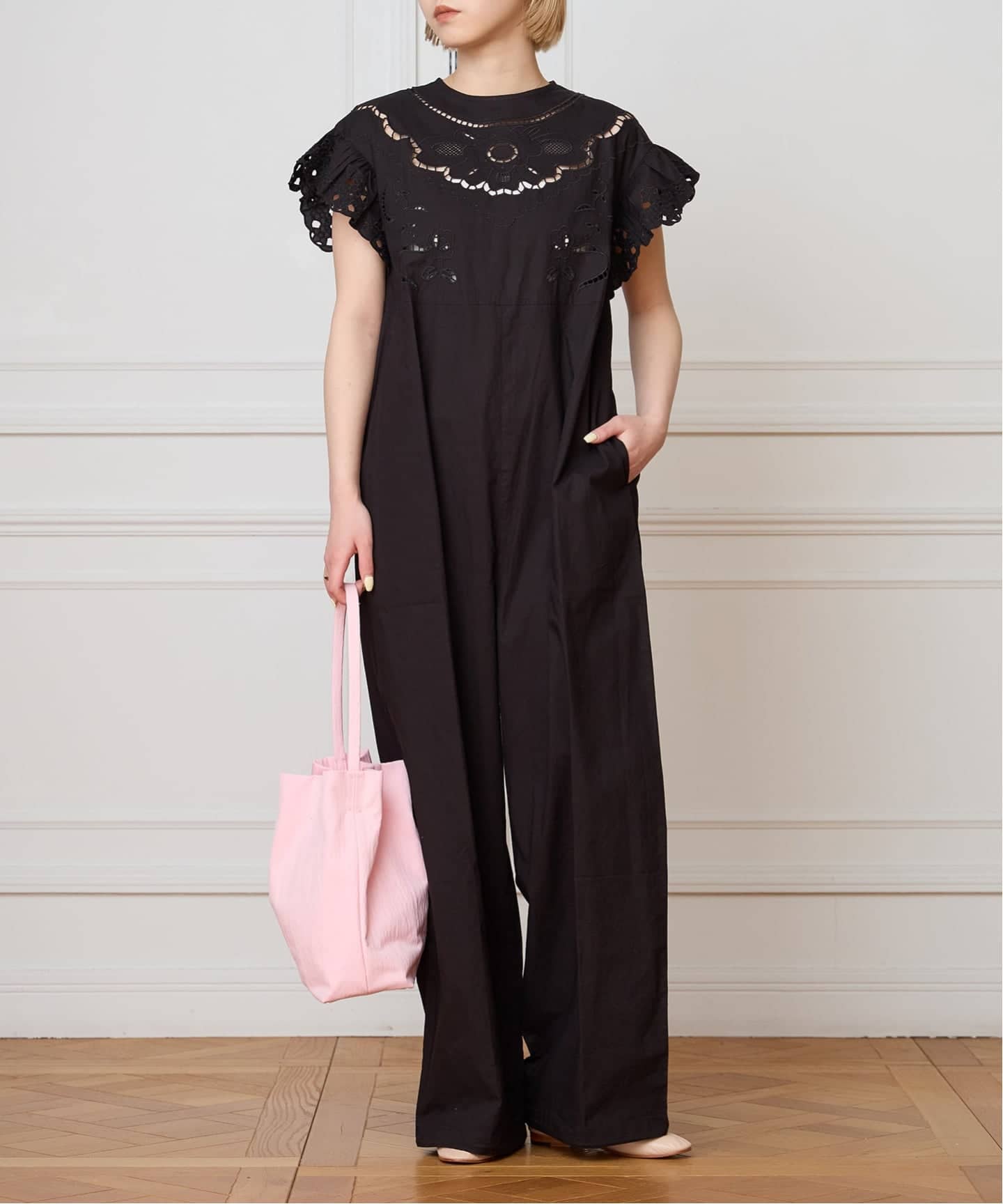 IENA LA BOUCLE カットワークオールインワン（つなぎ／オールインワン