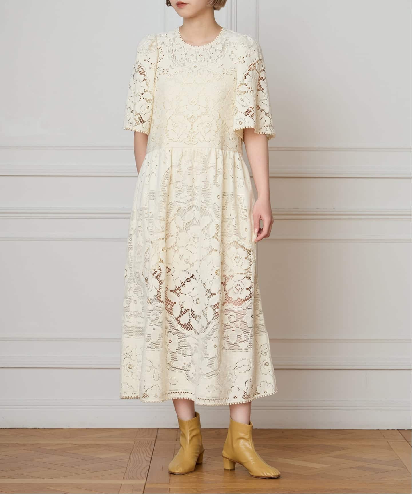 SEA NEW YORK/シー ニューヨーク ARIANNA LACE SSLV MIDI DRESS RS26
