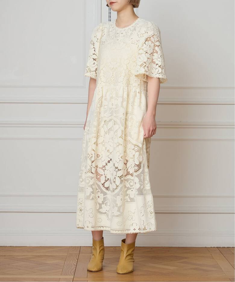 SEA NEW YORK/シー ニューヨーク ARIANNA LACE SSLV MIDI DRESS RS26 