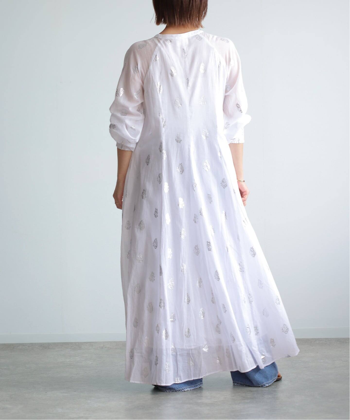 ne Quittez pas/ヌキテパ】 Flower Print Sleeve Dress（大人サイズ