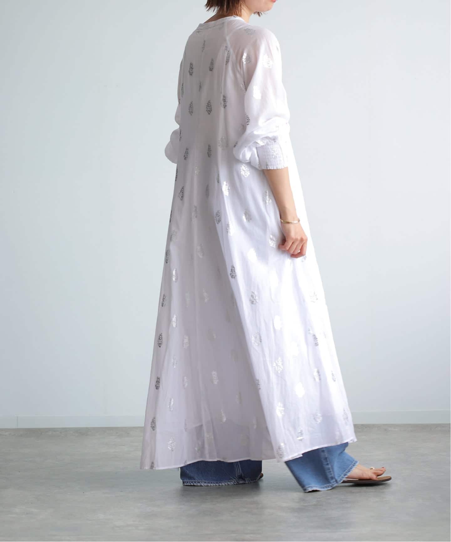 ne Quittez pas/ヌキテパ】 Flower Print Sleeve Dress（大人サイズ