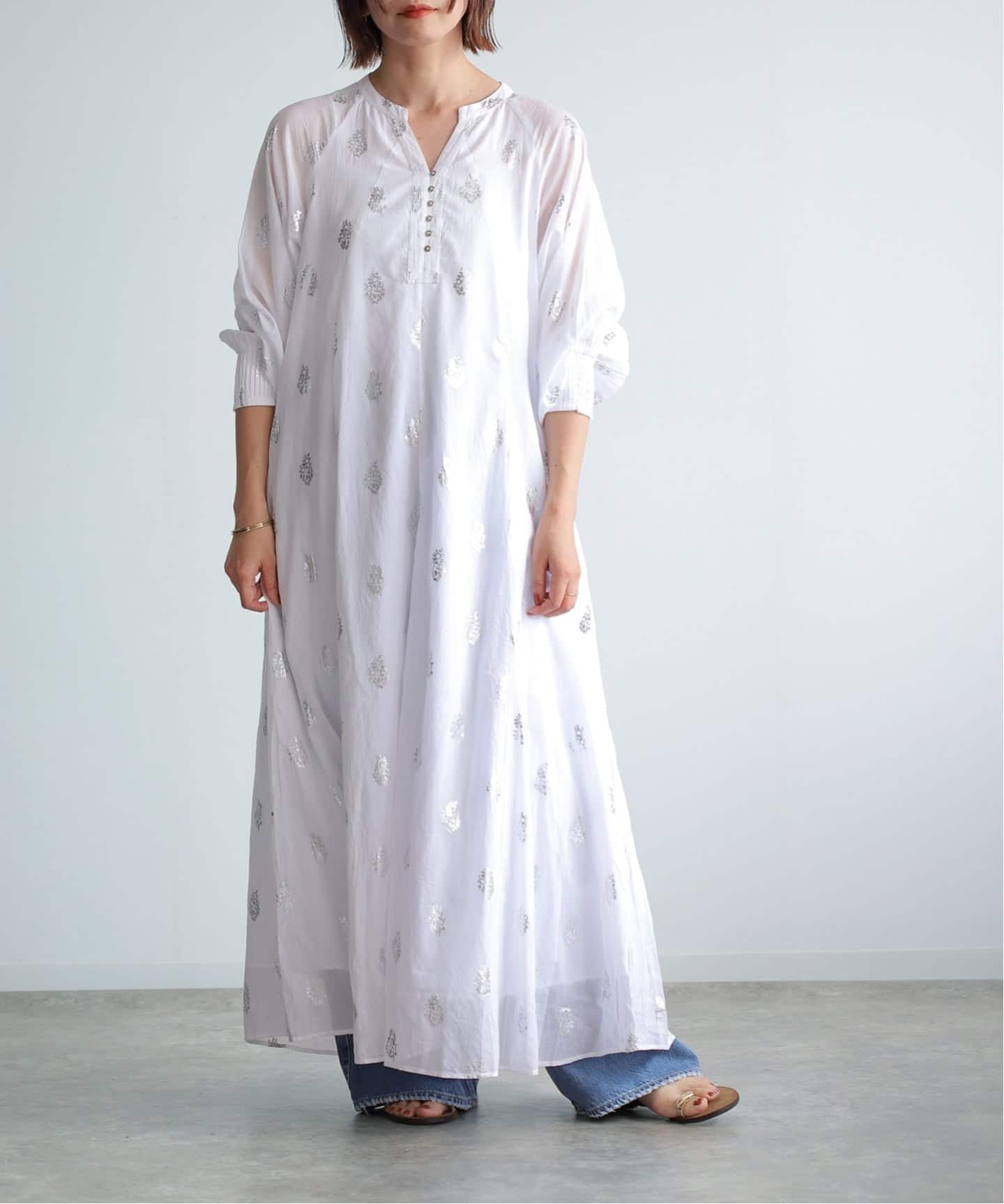 ne Quittez pas/ヌキテパ】 Flower Print Sleeve Dress（大人サイズ