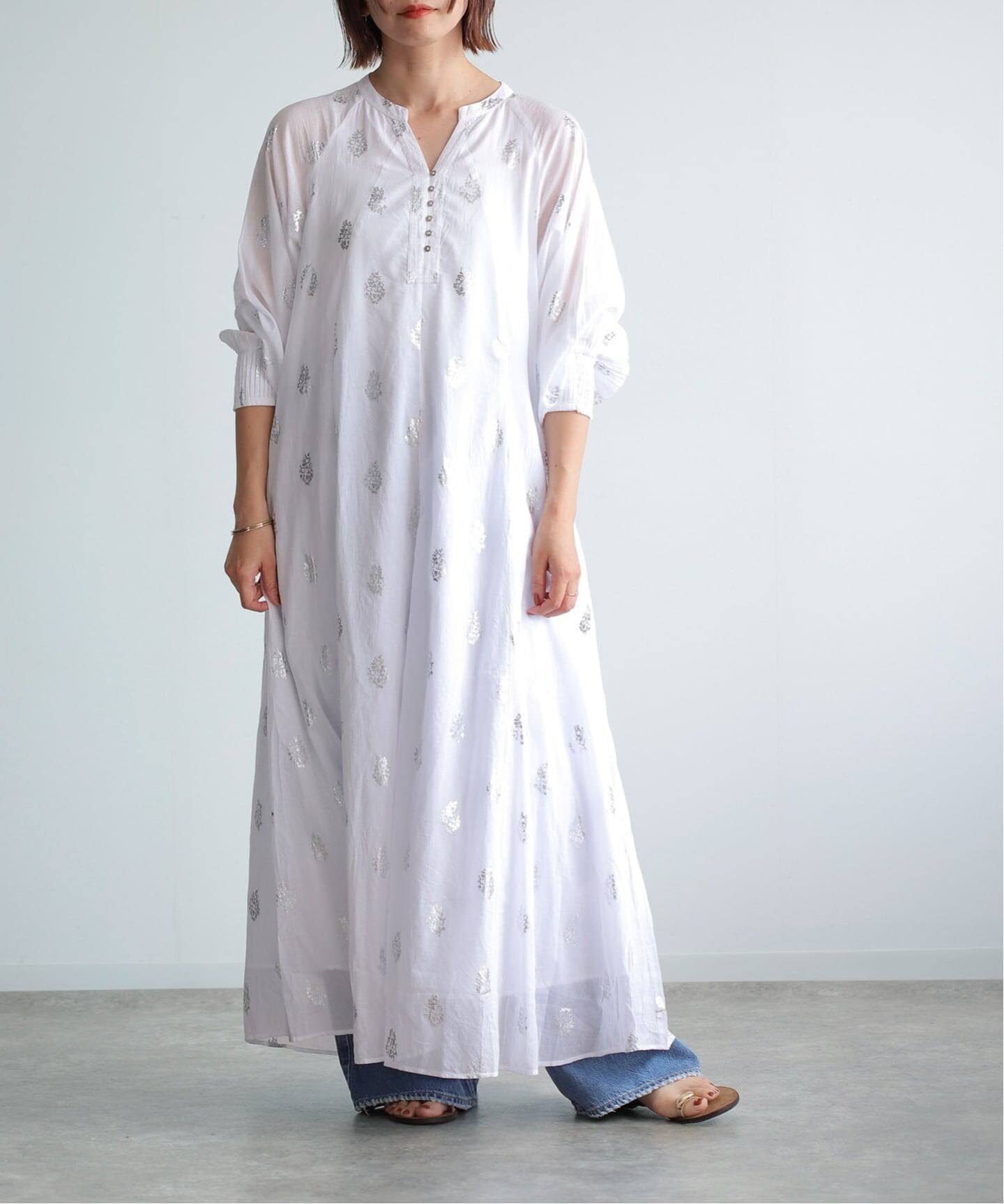ne Quittez pas/ヌキテパ】 Flower Print Sleeve Dress（大人サイズ 