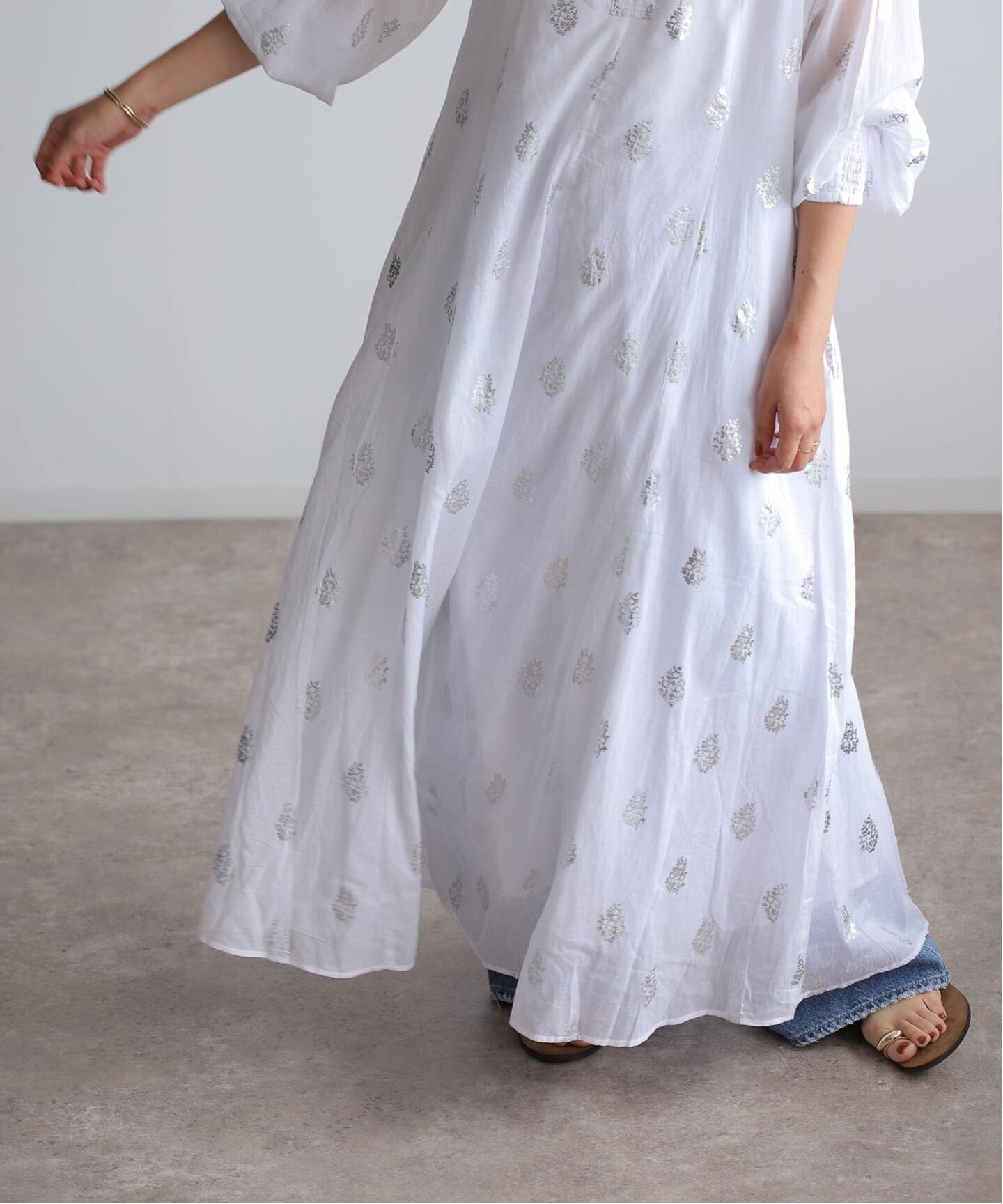 ne Quittez pas/ヌキテパ】 Flower Print Sleeve Dress（大人サイズ