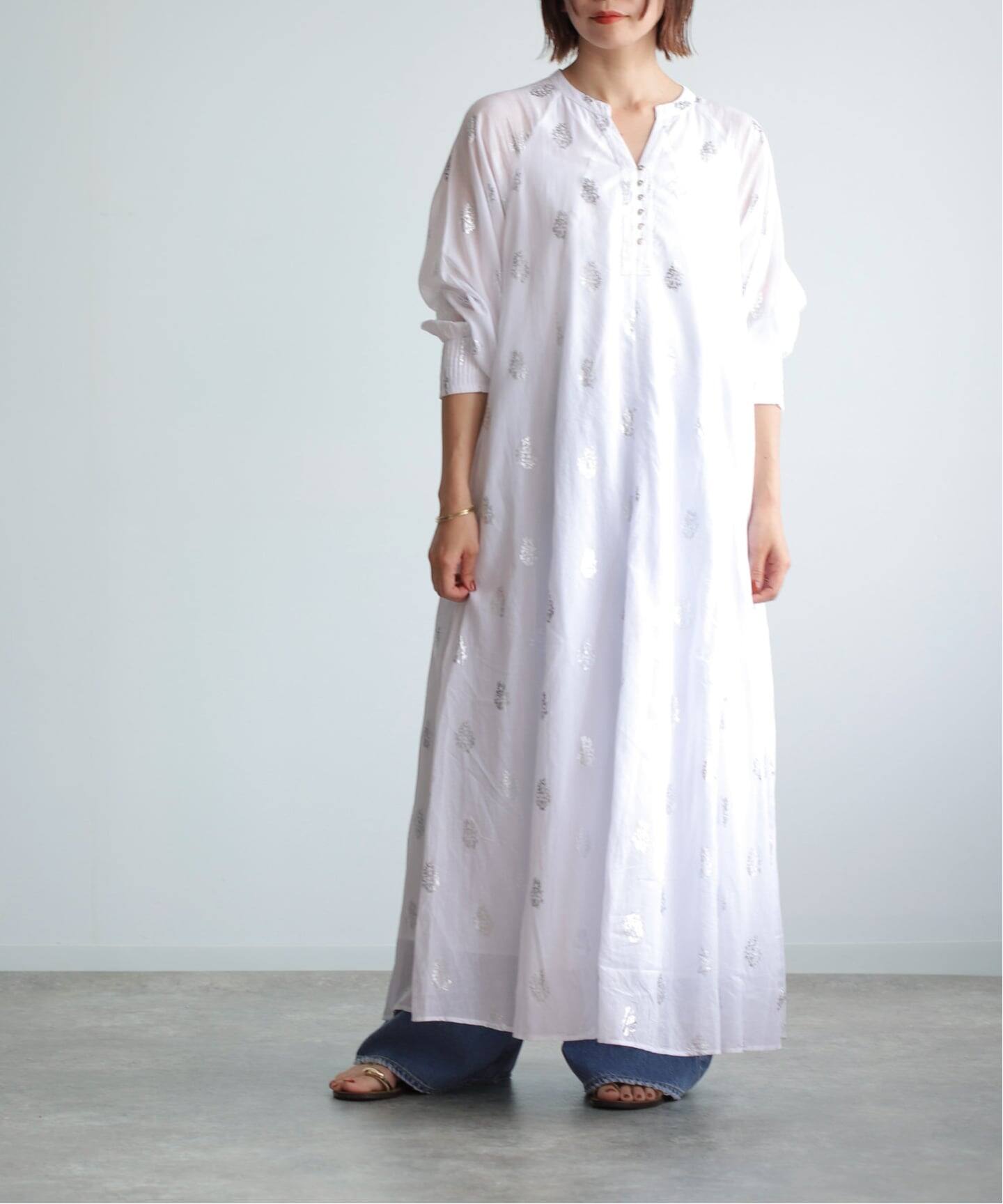 ne Quittez pas/ヌキテパ】 Flower Print Sleeve Dress（大人サイズ 