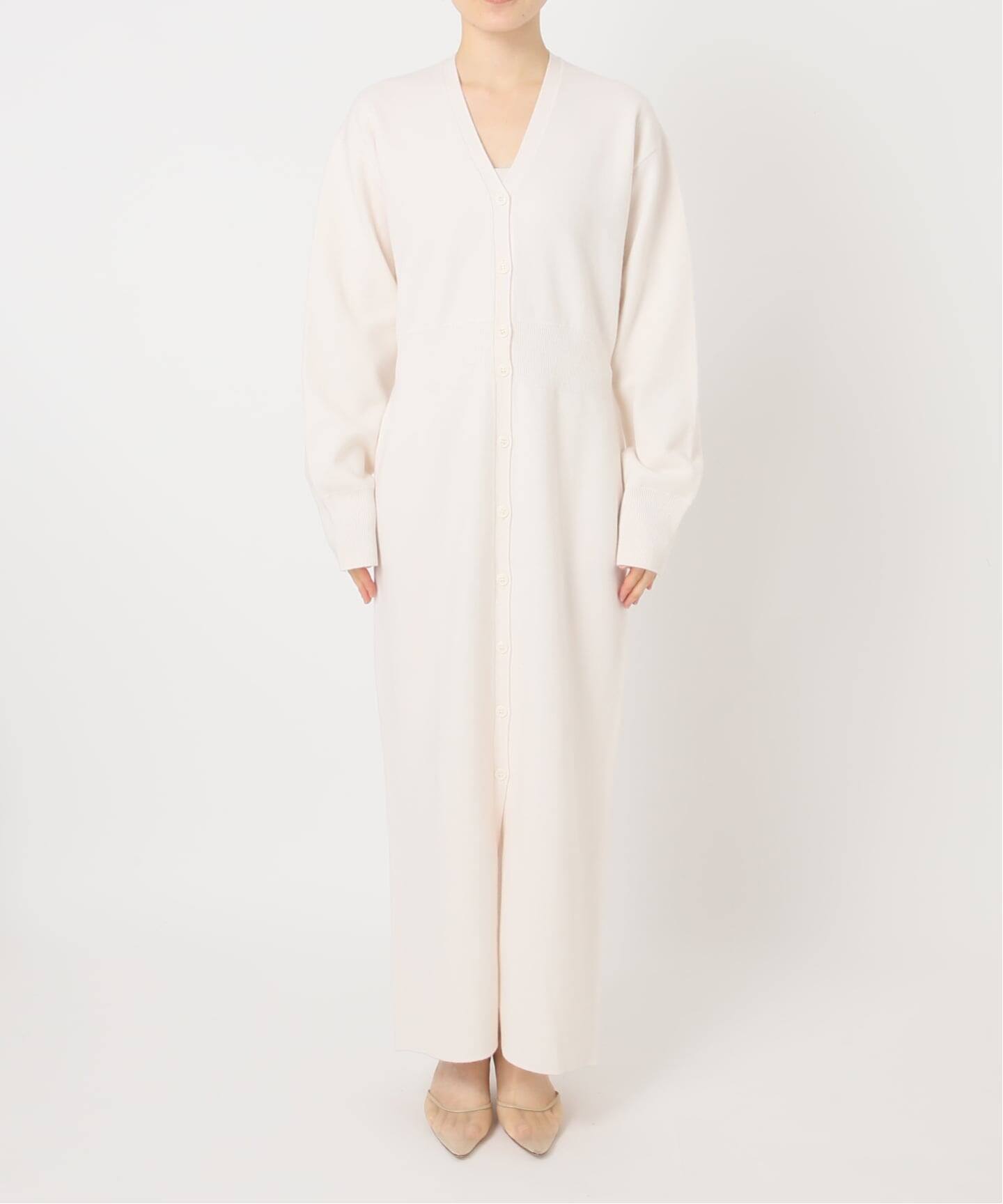 にこ/plageプラージュ/セミフレアシャツワンピース/ホワイト36/レア 予約》Shape cardigan ワンピース（ワンピース）｜Plage（プラージュ