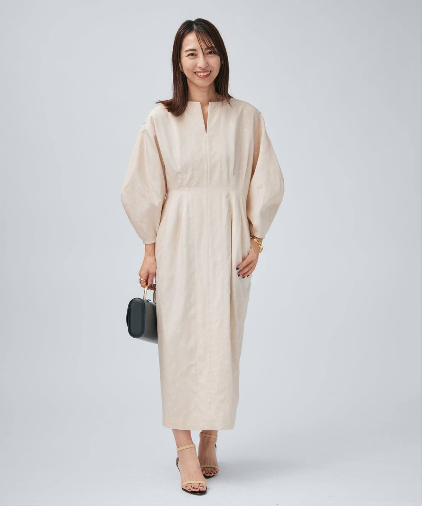 DOTジャガード ウエストシェイプワンピース（ワンピース）｜VERMEIL