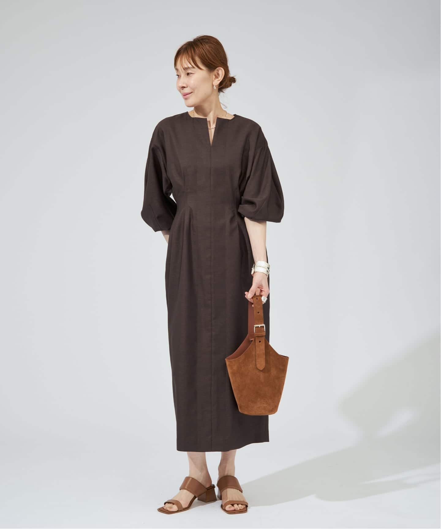 一部WEB限定予約》FLAXASA jewel ox ウエストシェイプワンピース
