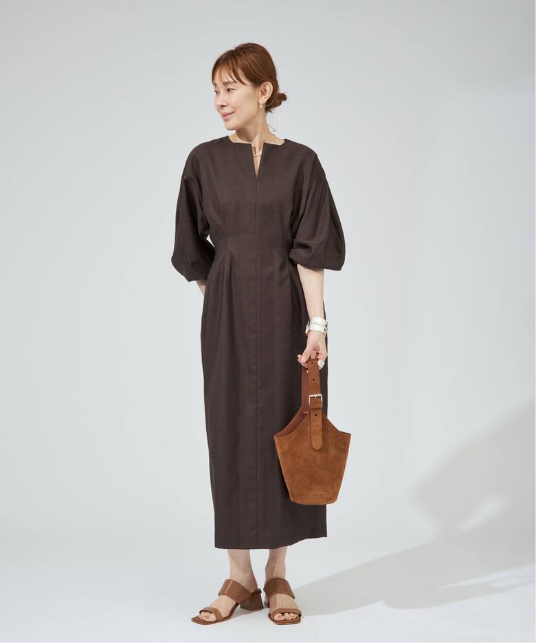 一部WEB限定》FLAXASA jewel ox ウエストシェイプワンピース 
