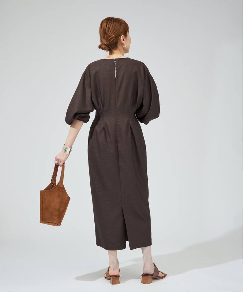 一部WEB限定》FLAXASA jewel ox ウエストシェイプワンピース 