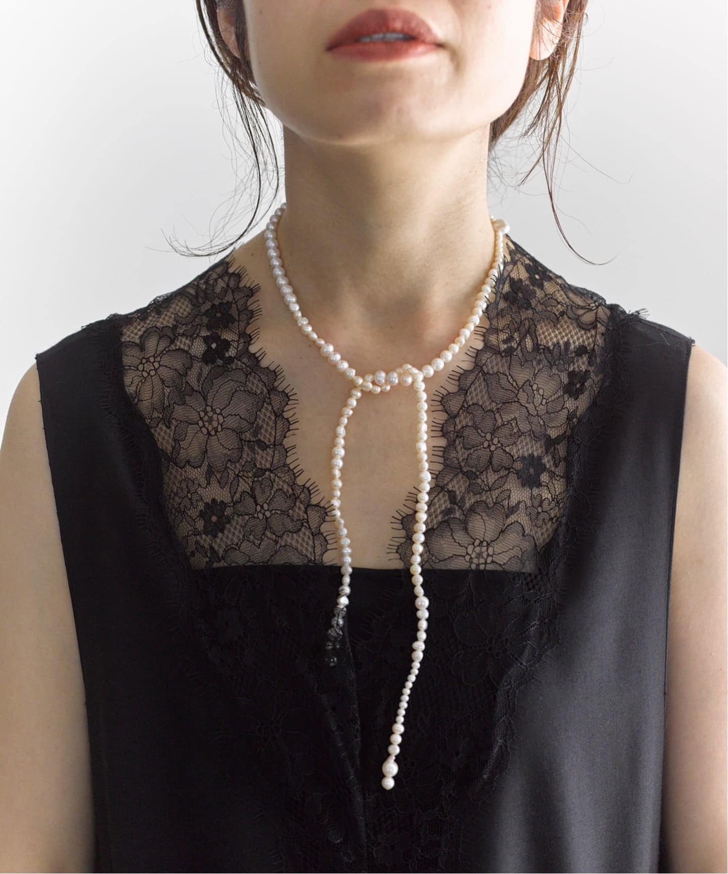一部カラーWEB限定》Lace Neck オールインワン（つなぎ