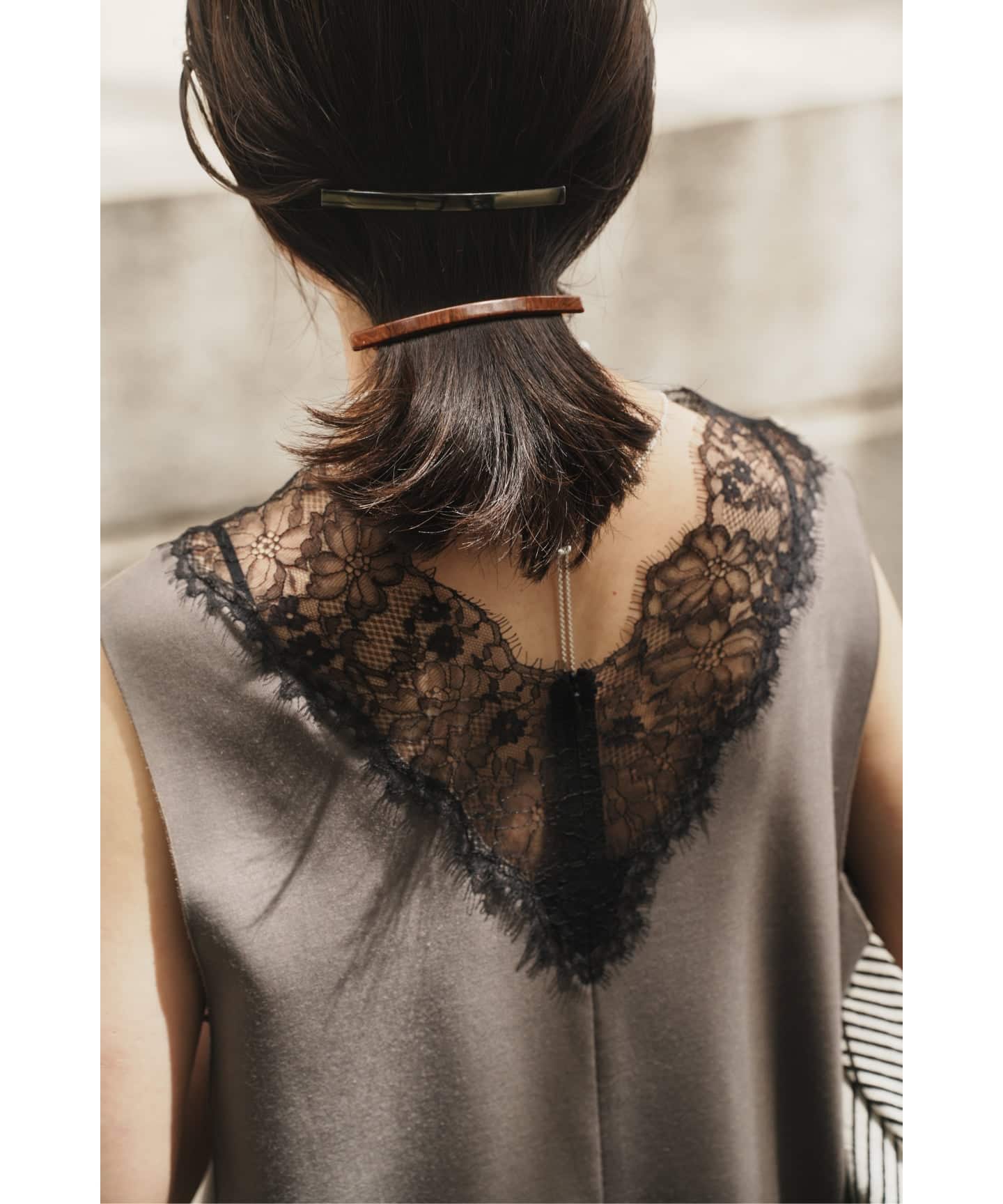 一部カラーWEB限定》Lace Neck オールインワン（つなぎ