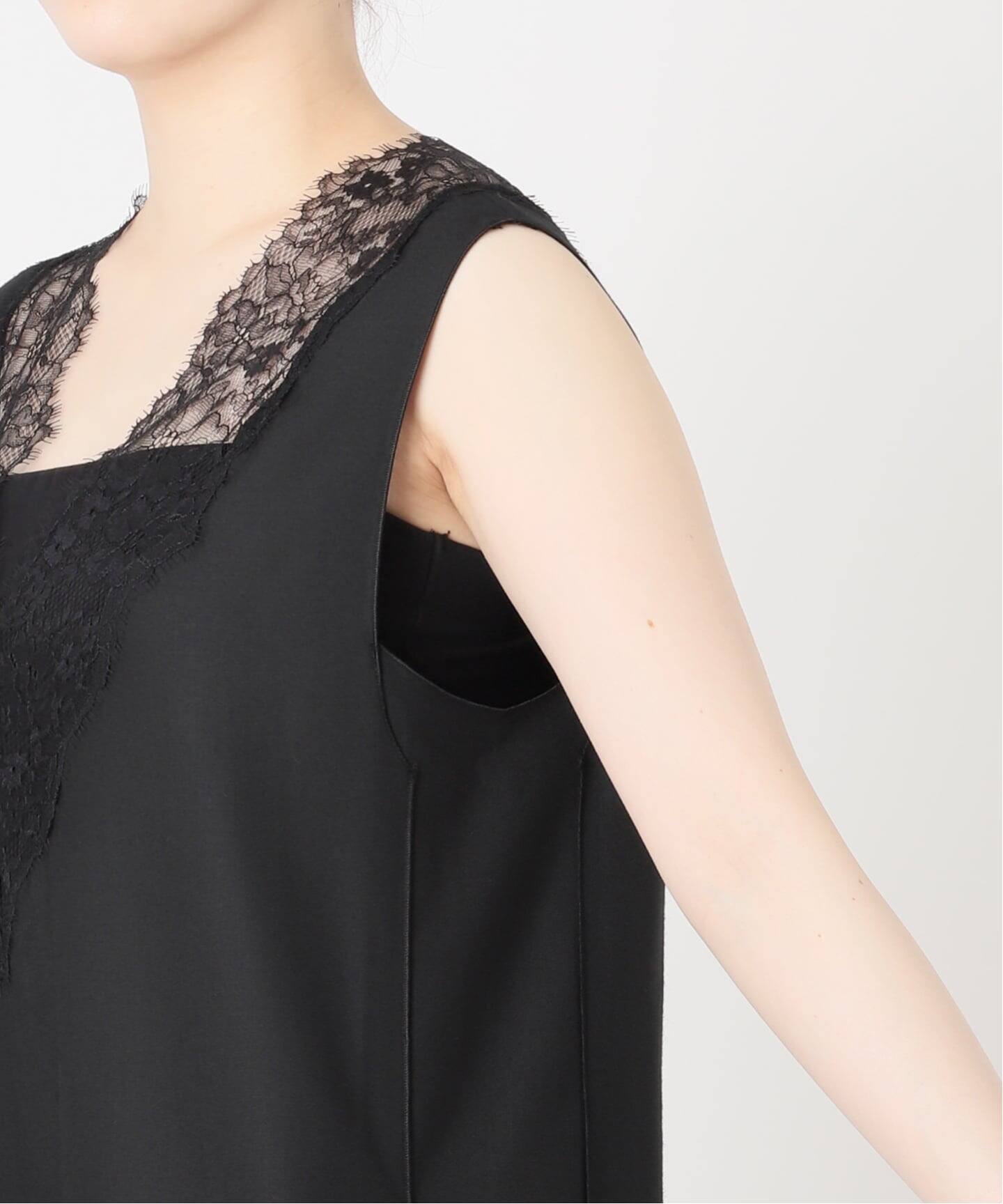 一部カラーWEB限定》Lace Neck オールインワン（つなぎ