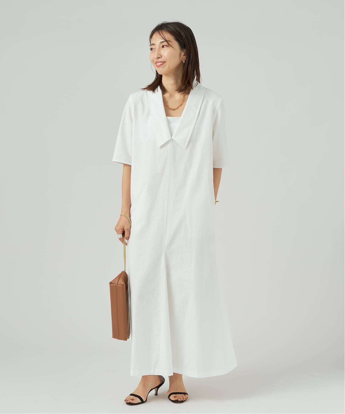 Cotton Linen Flare Dress（ワンピース）｜VERMEIL par iena