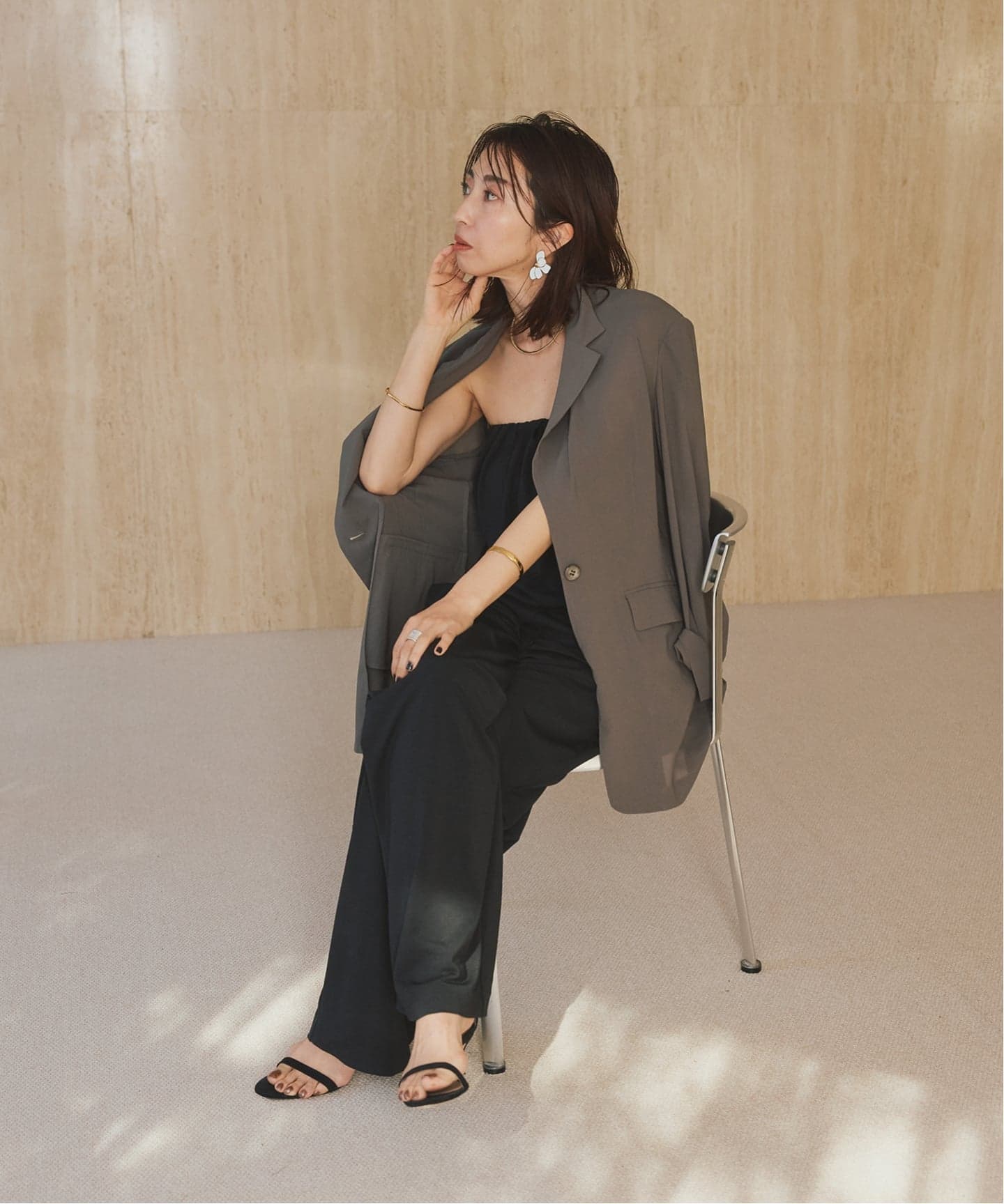 予約》Drape Fit オールインワン（サロペット／オーバーオール