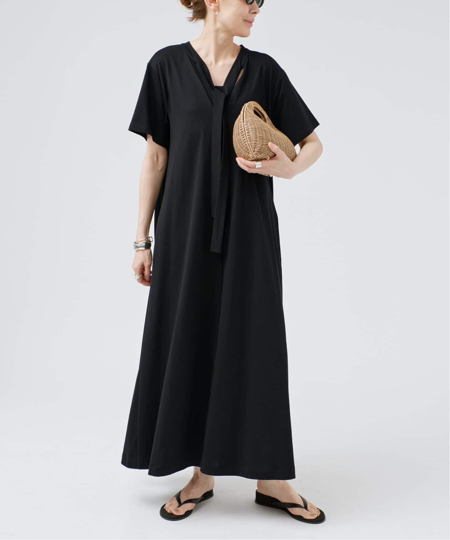 Tie-Neck Jersey Dress（ワンピース）｜VERMEIL par iena