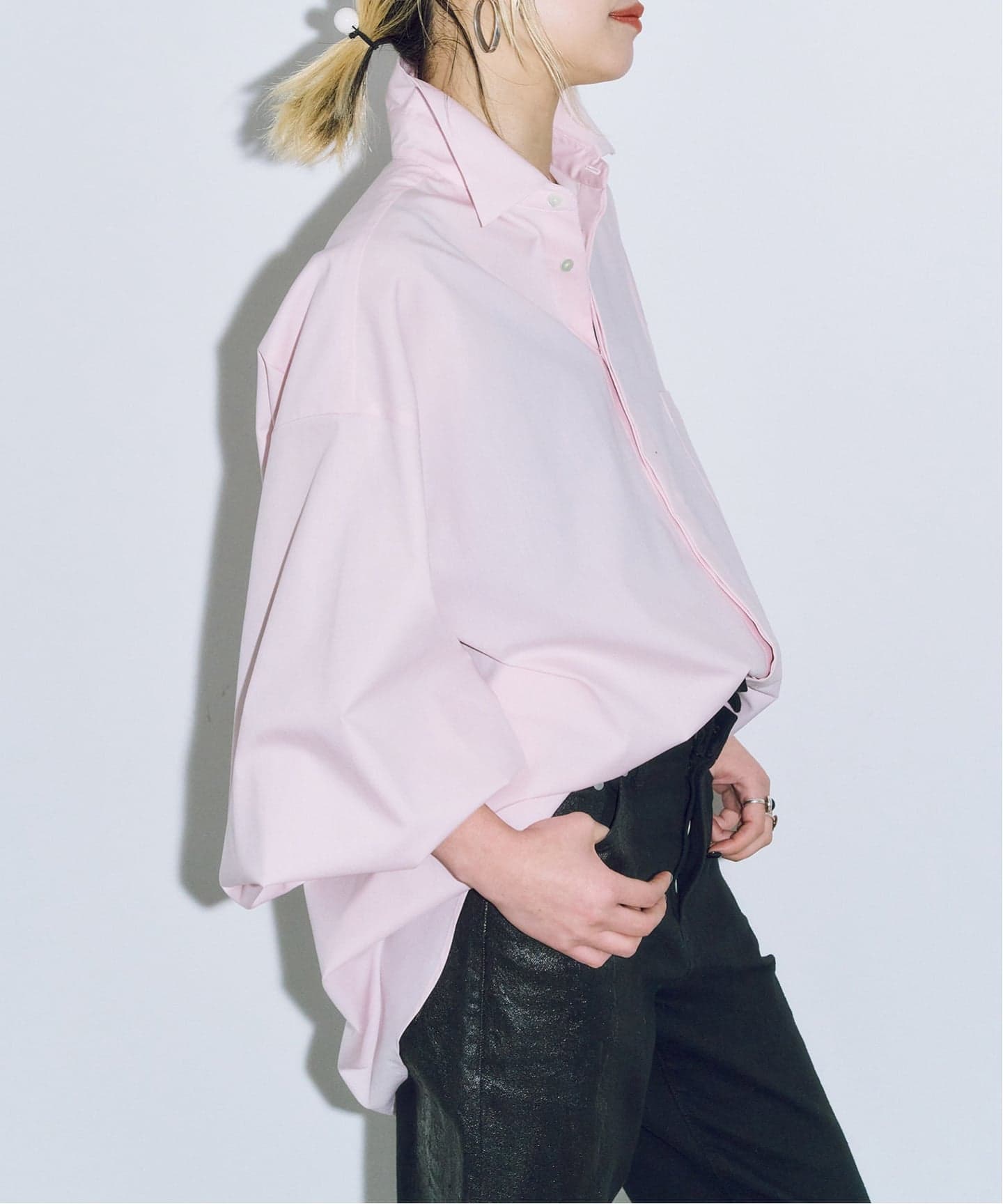 シャツ/ブラウス(長袖/七分) BALLOON CUFF SHIRT クラネ CLANE BALLOON CUFF SHIRT （BLUE） - ファッション通販