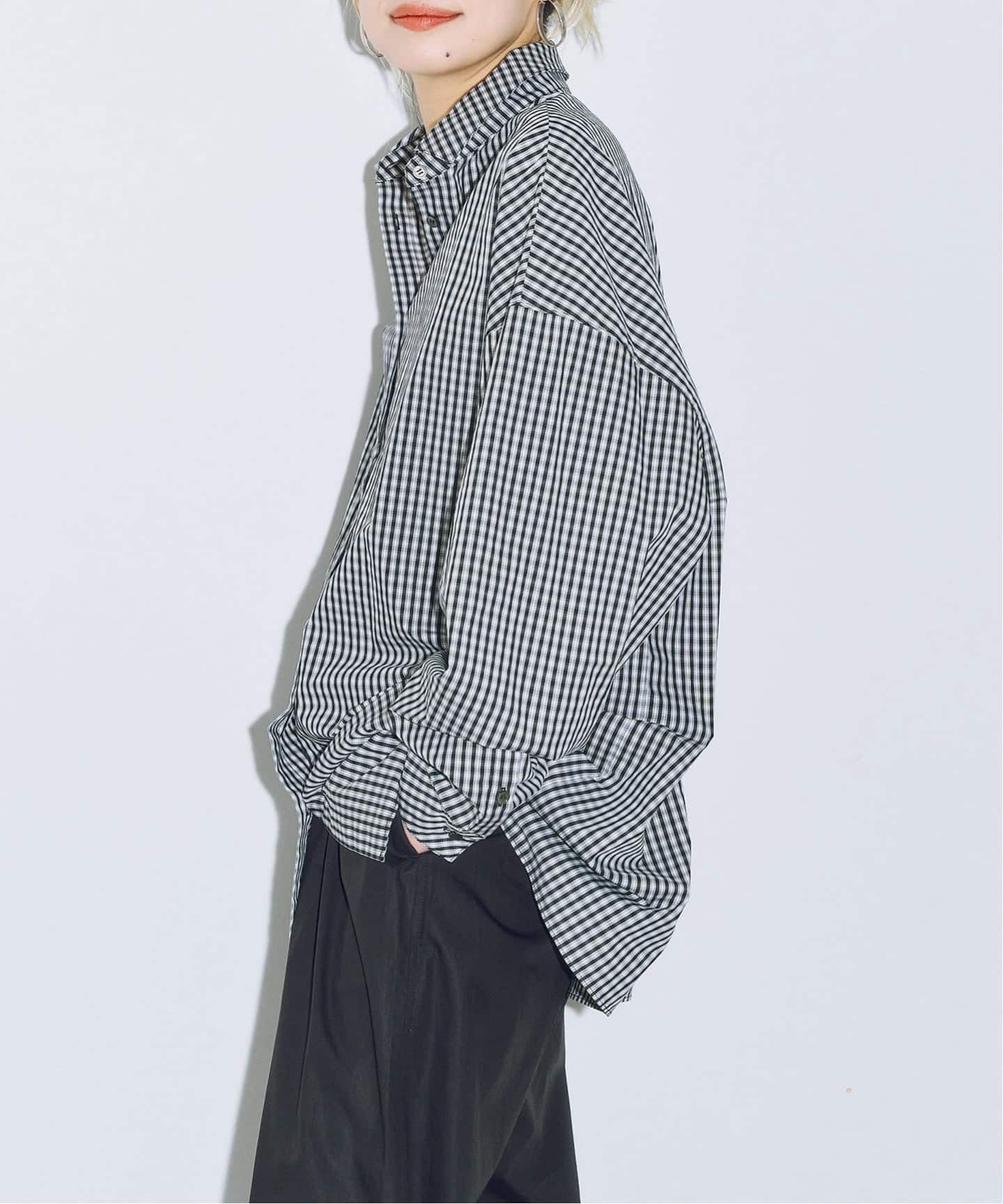 美品CITYSHOP GINGHAM CHECK シャツ　ギンガムチェック黒38 GINGHAM CHECK シャツ（シャツ／ブラウス）｜CITYSHOP（シティショップ