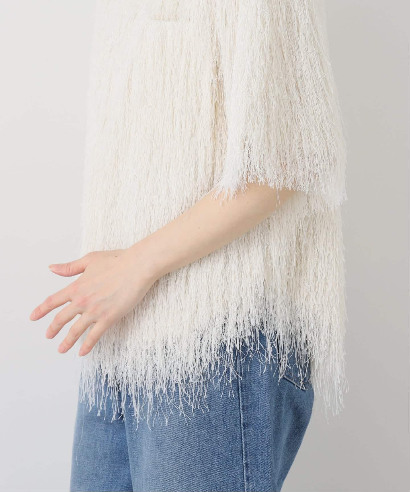 TOGA PULLA FRINGE SHIRT S/S TP261-FJ232：シャツ（シャツ／ブラウス