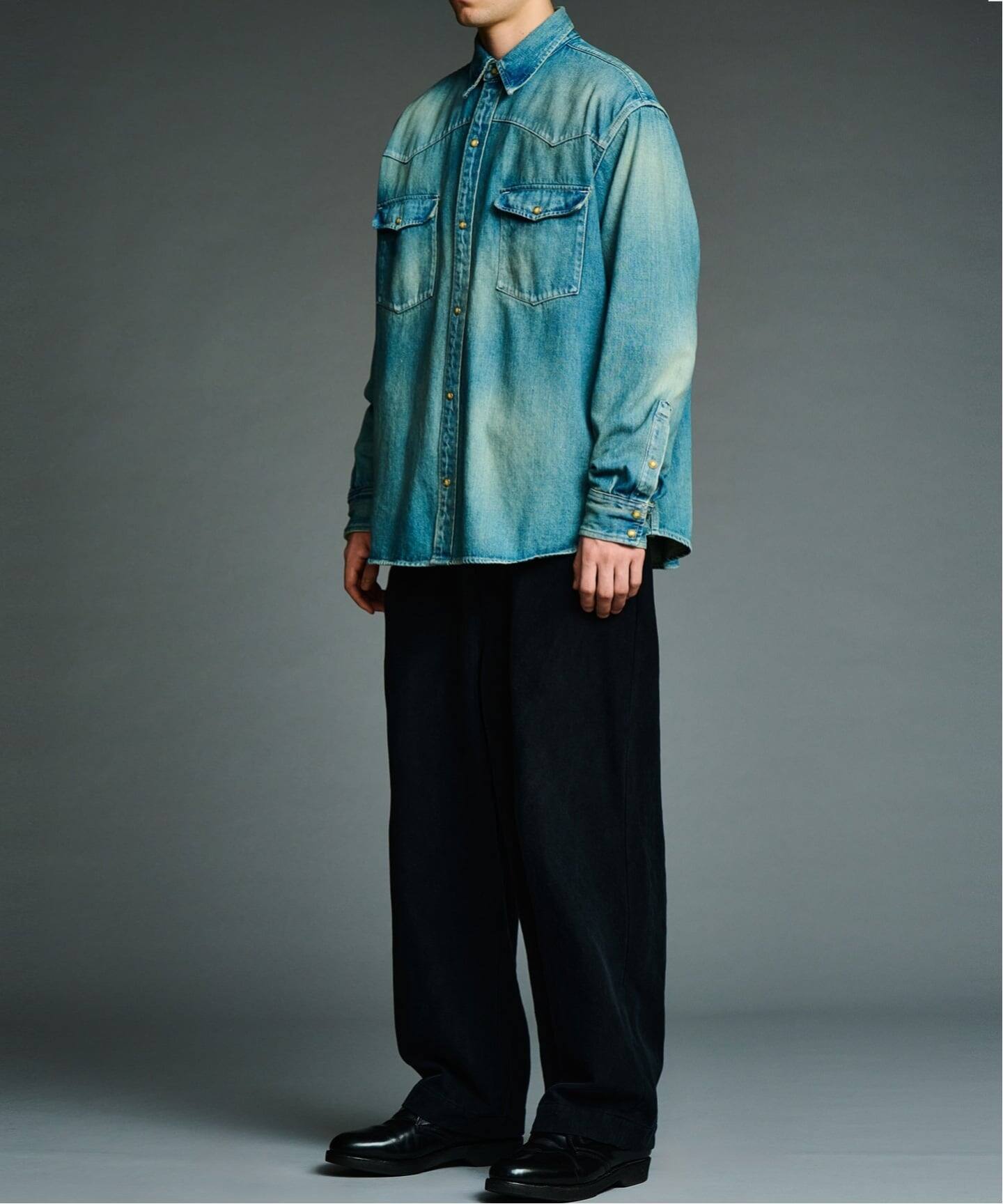 A.PRESSE/アプレッセ】Vintage Western Denim Shirts：デニムシャツ