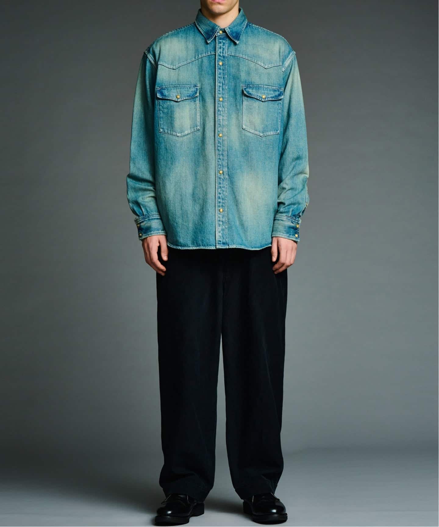 A.PRESSE/アプレッセ】Vintage Western Denim Shirts：デニムシャツ