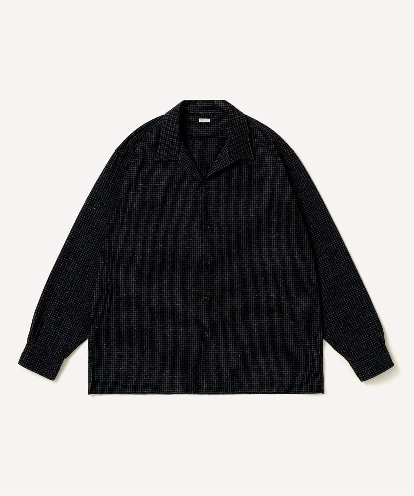 A.PRESSE/アプレッセ】 Silk Nep Loop Collar Shirts：black（シャツ