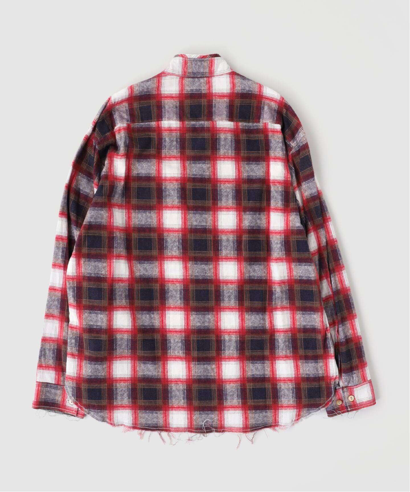 BLACKBIRD / ブラックバード】cut off collar work shirt：シャツ 