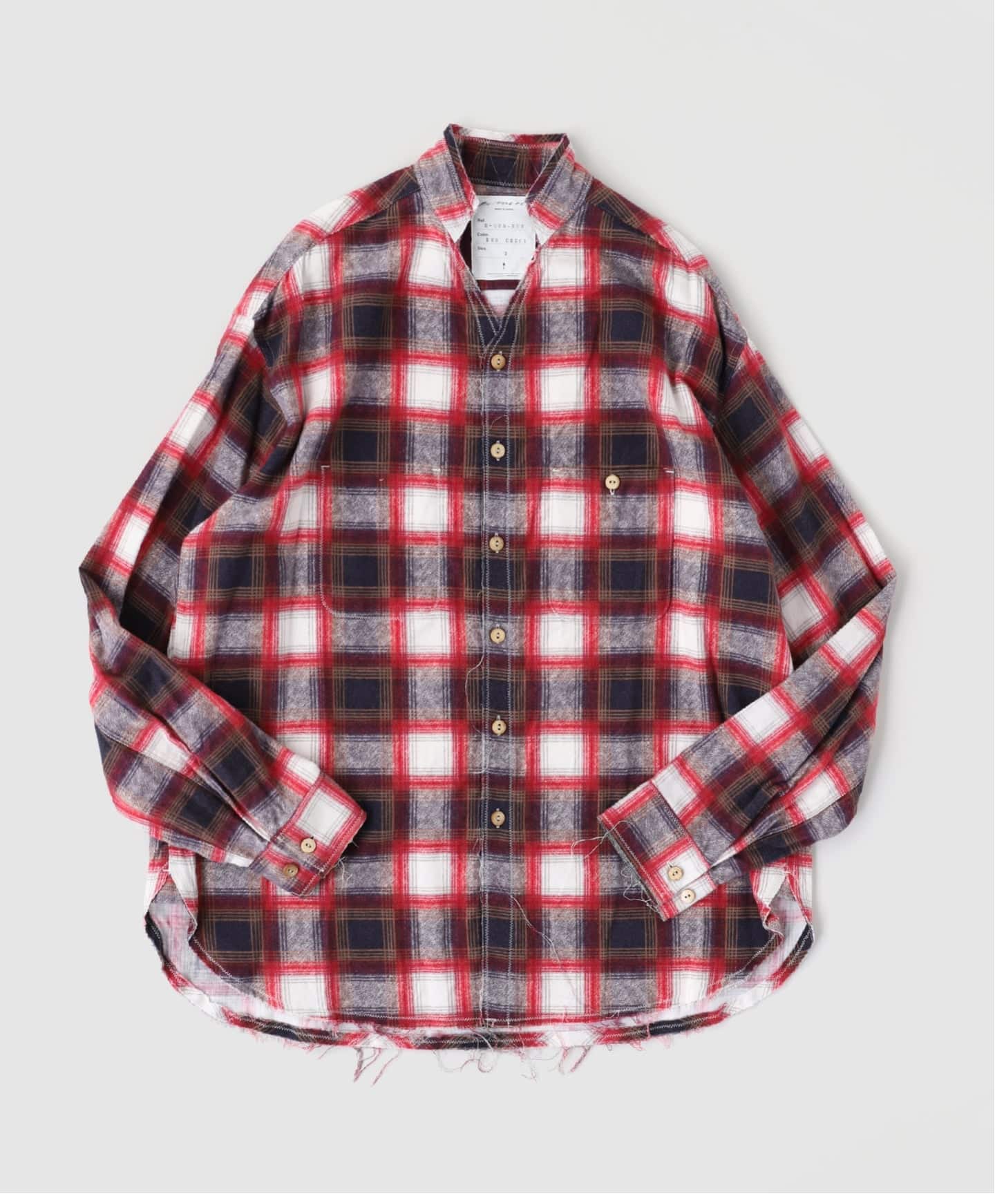 BLACKBIRD / ブラックバード】cut off collar work shirt：シャツ