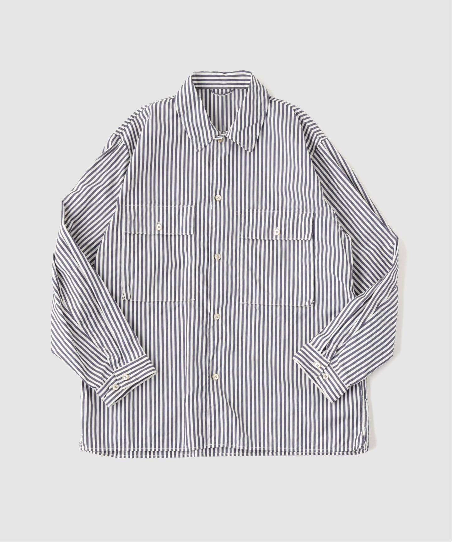 BLURHMS ROOTSTOCK ブラームス】 Stripe Military Shirt:シャツ