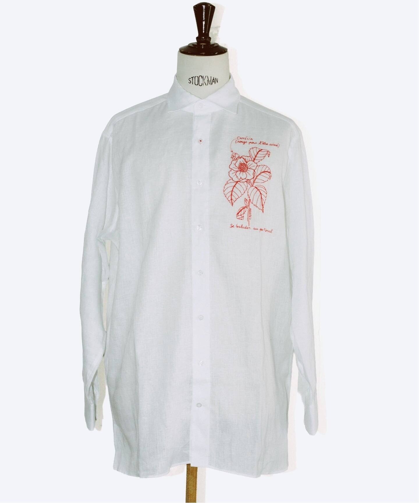c.bongrand / コリン・ボングラン】刺繍 Paris Linen shirts：リネン 