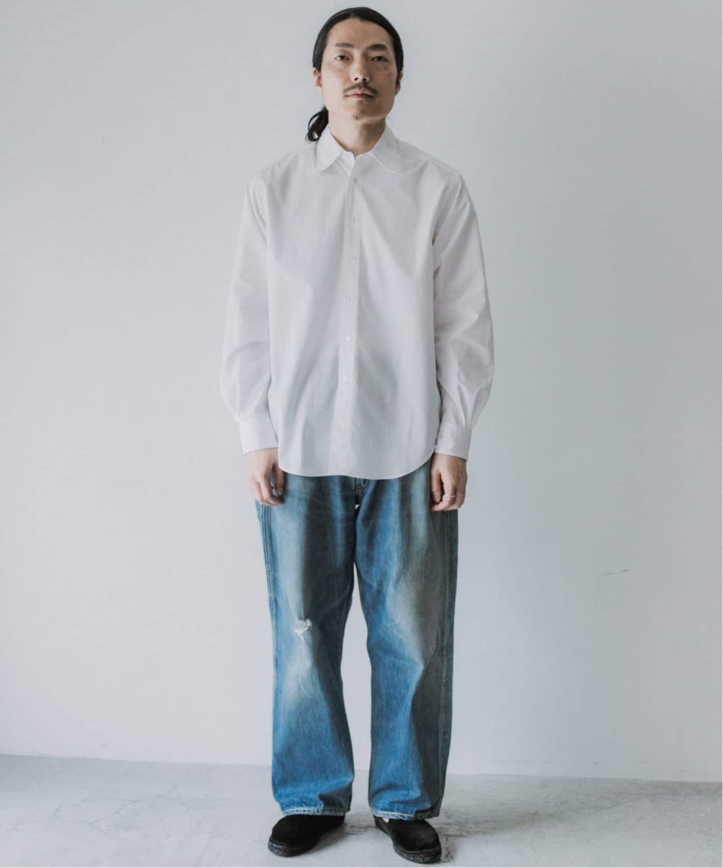L'ECHOPPE【LE / エルイー】スタンダード バンドカラー Mサイズ LE / エルイー】SHIRT STANDARD：スタンダードシャツ（シャツ