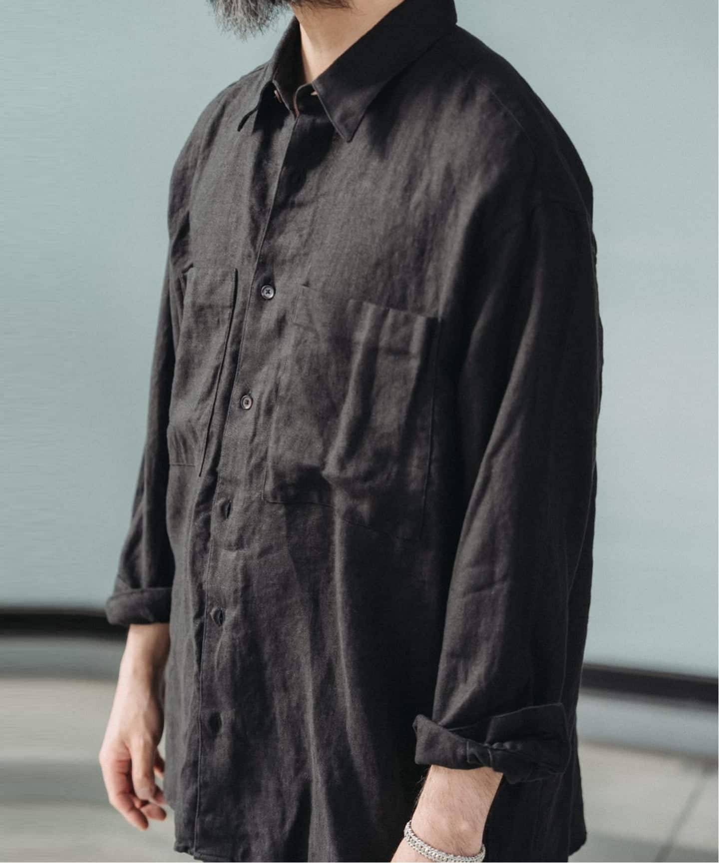 【美品】L'ECHOPPE LE レショップ シャツ EL/エル】LINEN W/P SH：シャツ（シャツ／ブラウス）｜L'ECHOPPE（レ