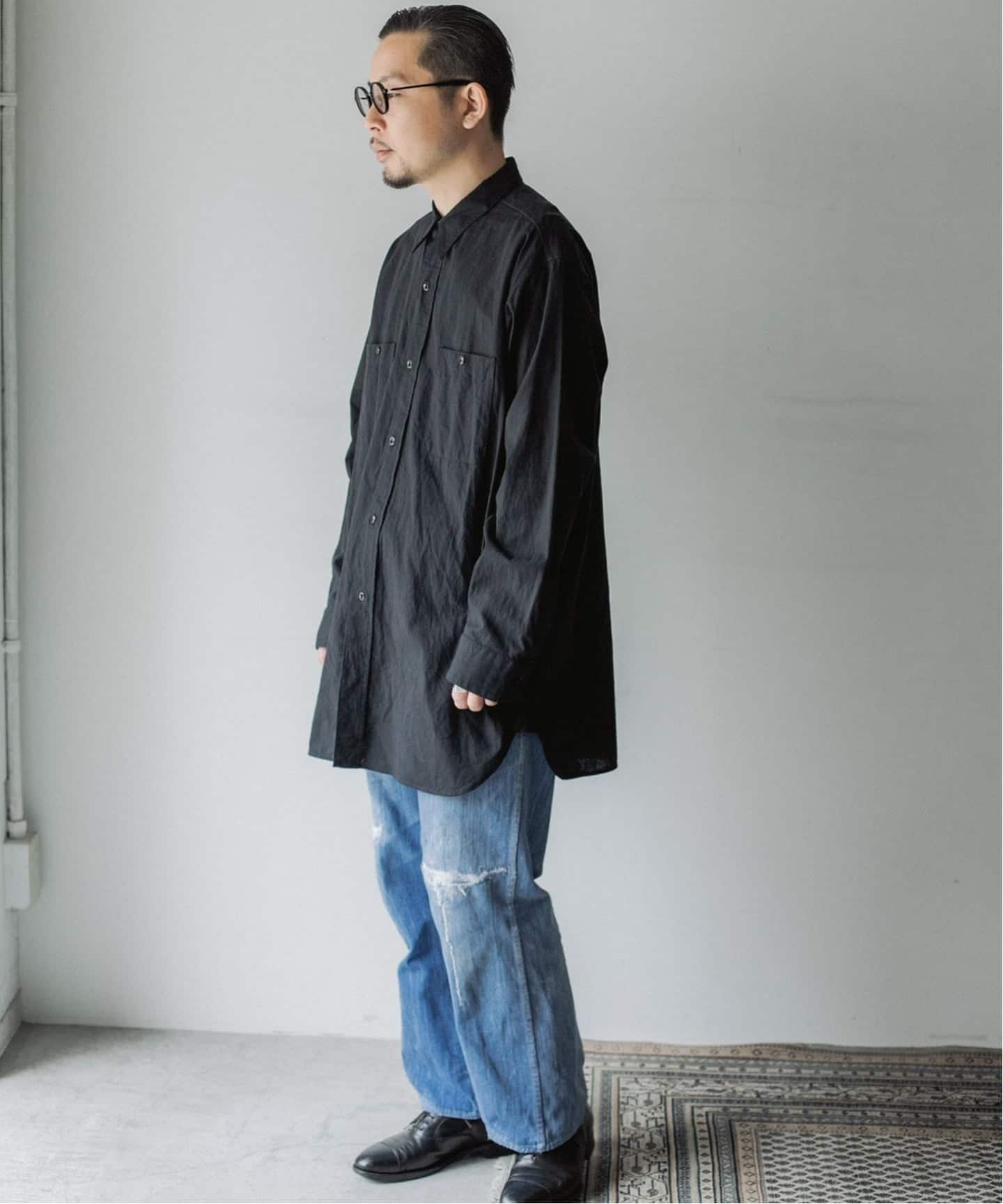 LE / エルイー】 WIDE chambray SH:シャツ（シャツ／ブラウス）｜L