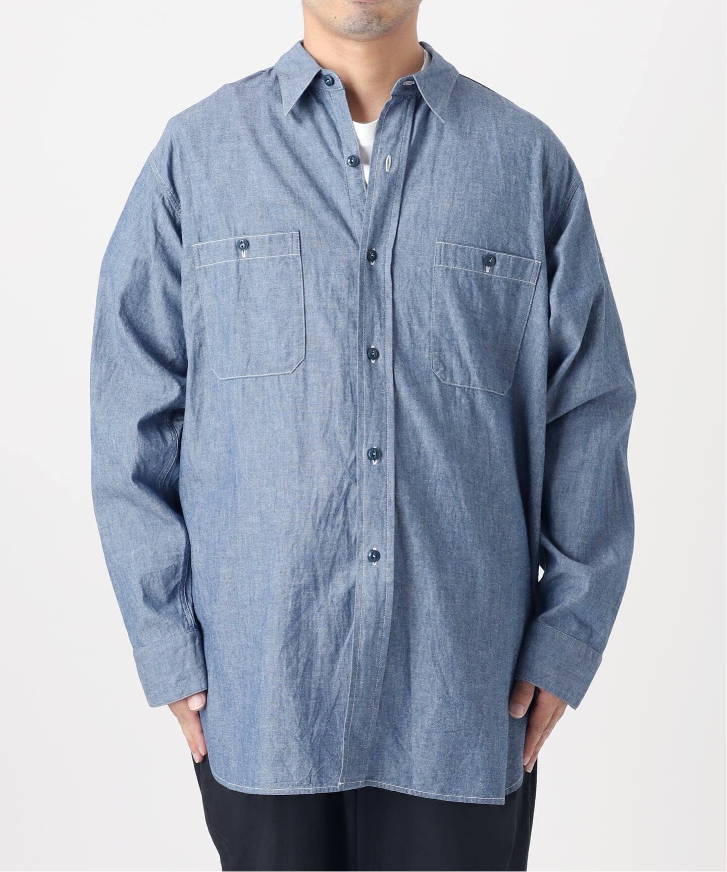 LE WIDE Chambray SHIRT サイズ1 LE / エルイー】 WIDE chambray SH:シャツ（シャツ／ブラウス）｜L