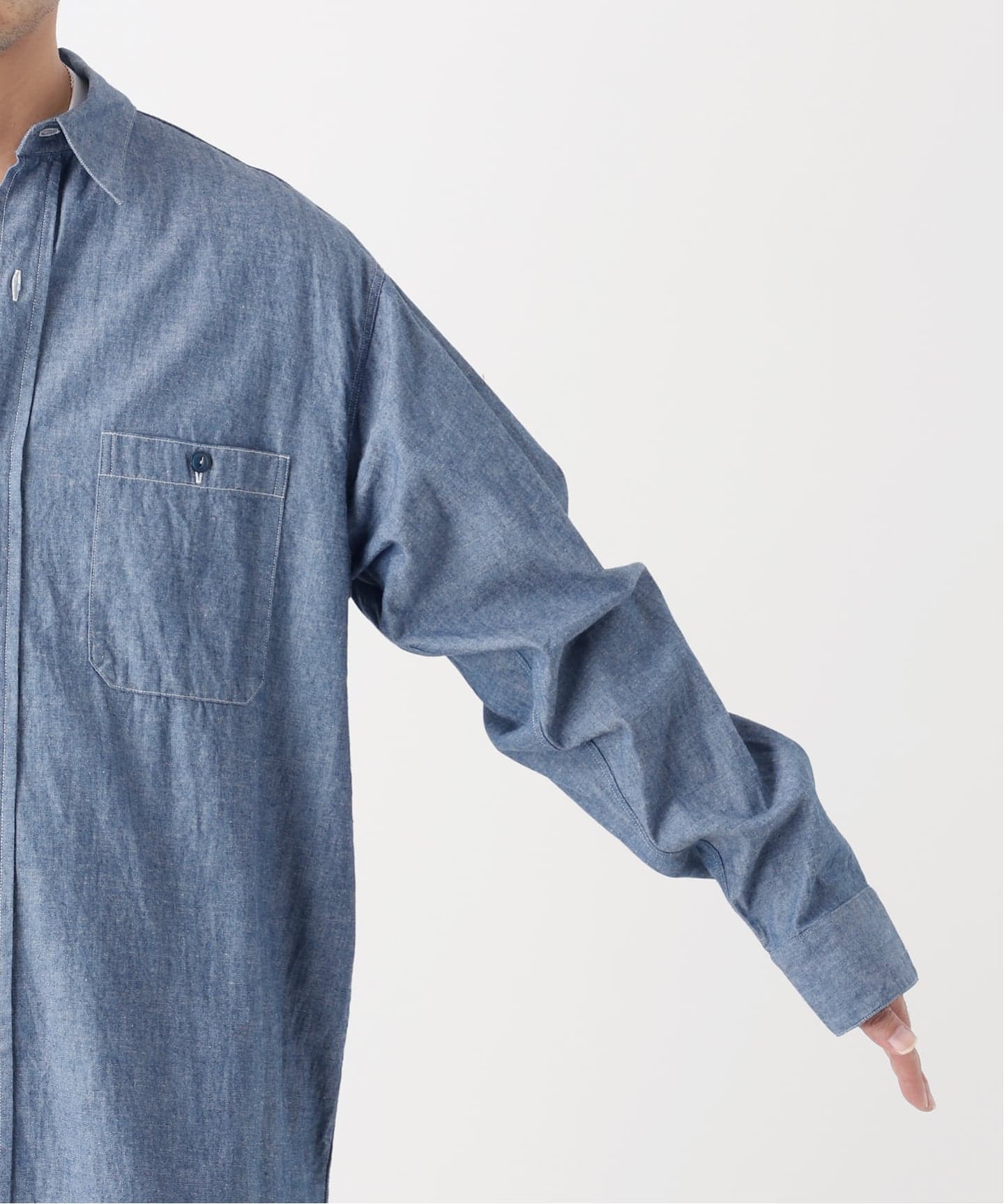 LE / エルイー】 WIDE chanbray SH:シャツ（シャツ／ブラウス）｜L