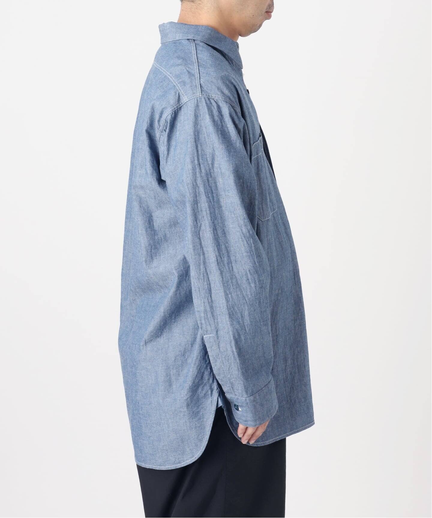 【LE / エルイー】 WIDE chambray SH:シャツ（ブラック） LE / エルイー】 WIDE chambray SH:シャツ（シャツ／ブラウス）｜L