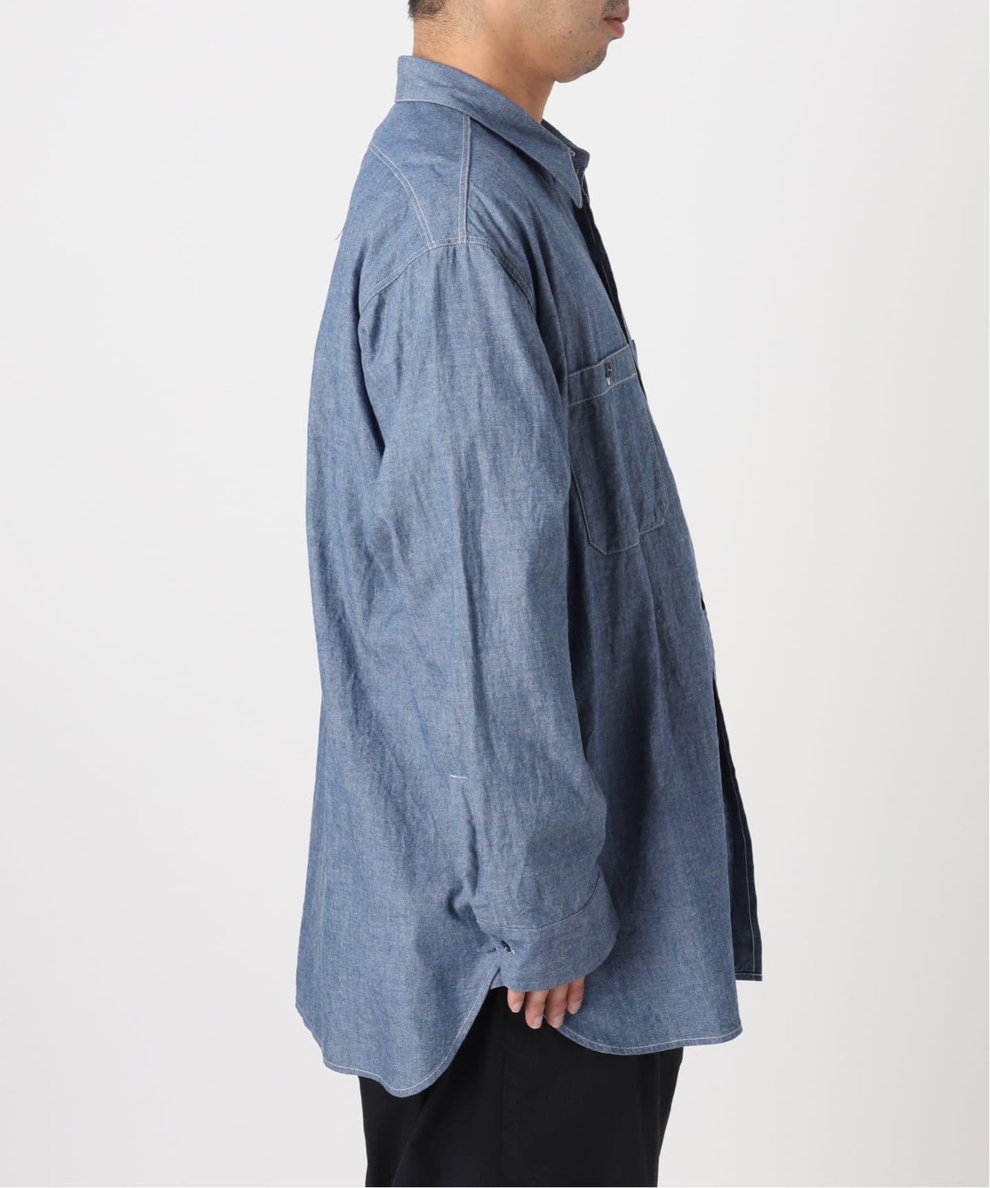 LE / エルイー】 EX-WIDE chambray SH:シャツ（シャツ／ブラウス）｜L