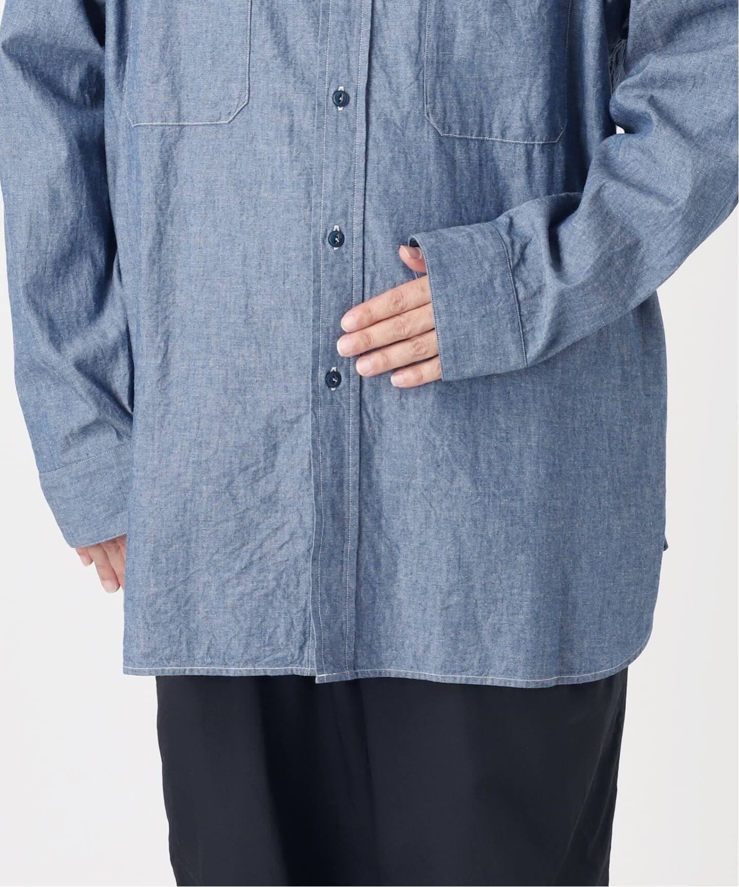 LE / エルイー】 EX-WIDE chambray SH:シャツ（シャツ／ブラウス）｜L