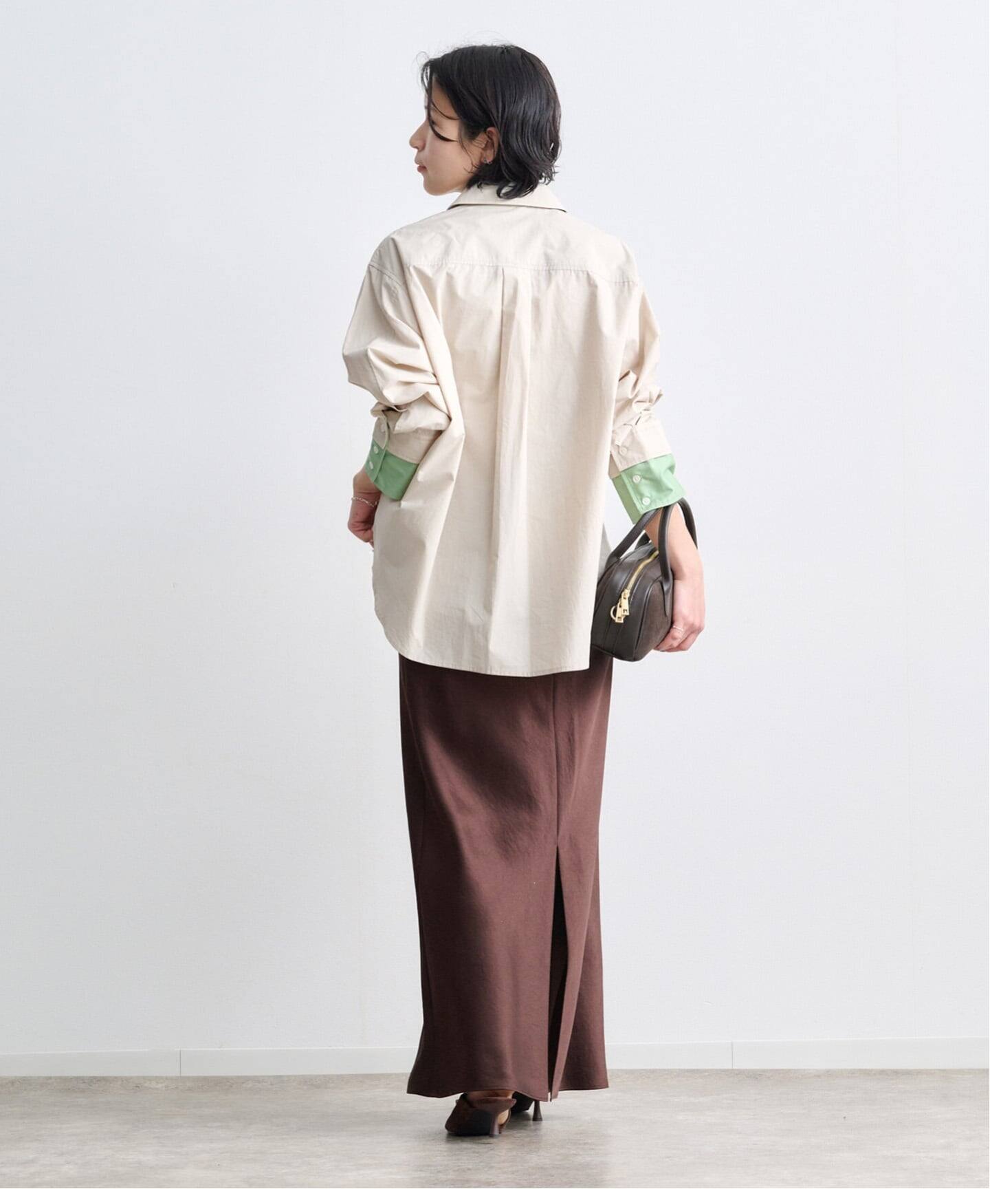 シャツ+ブラウス(長袖+七分) CLANE TWO TONE LAYERED SHIRTS CLANE/クラネ】TWO TONE LAYERED SHIRTS/ツートーンレイヤードシャツ