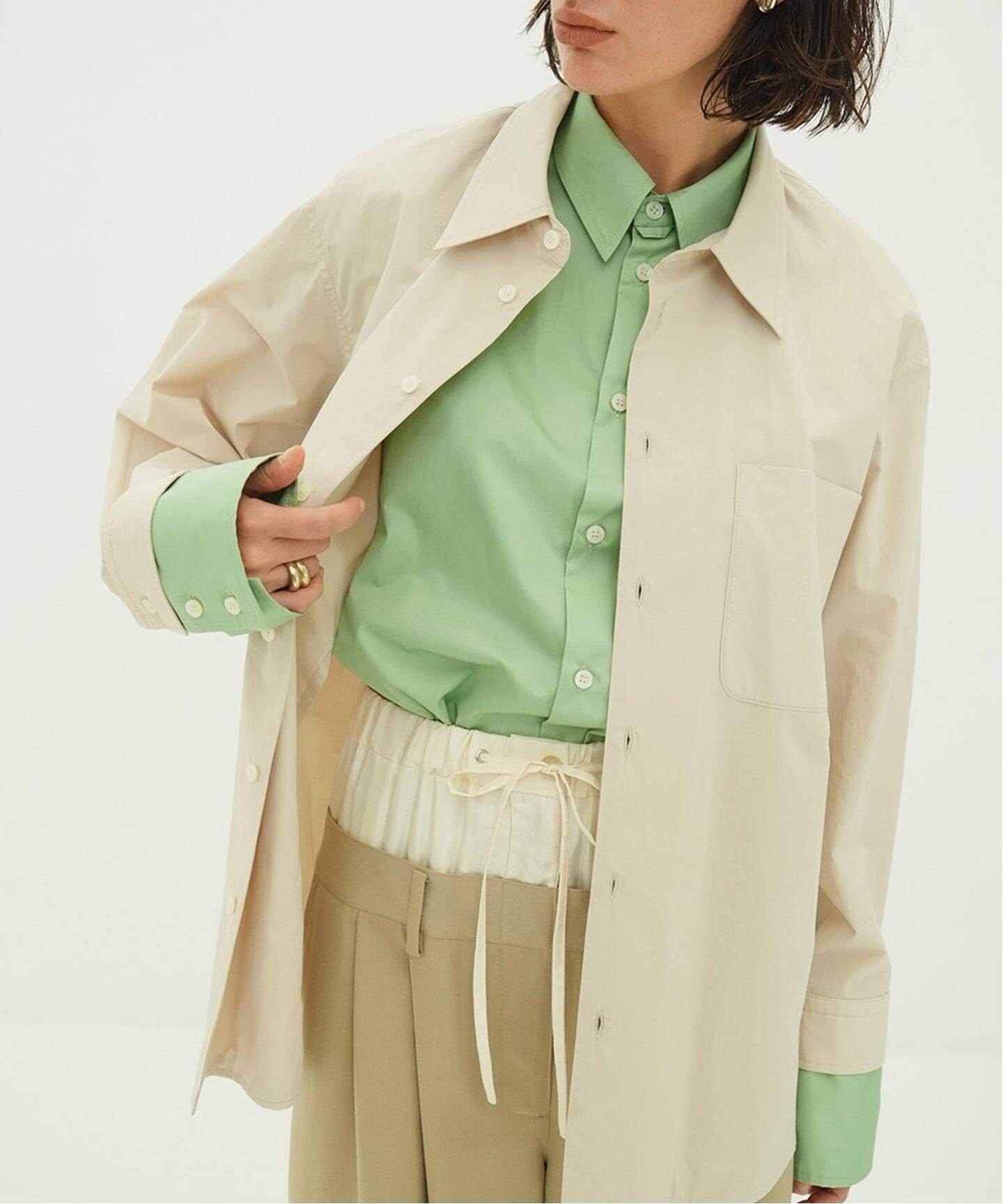 CLANE TWO TONE LAYERED SHIRTS（シャツ／ブラウス）｜BOICE FROM