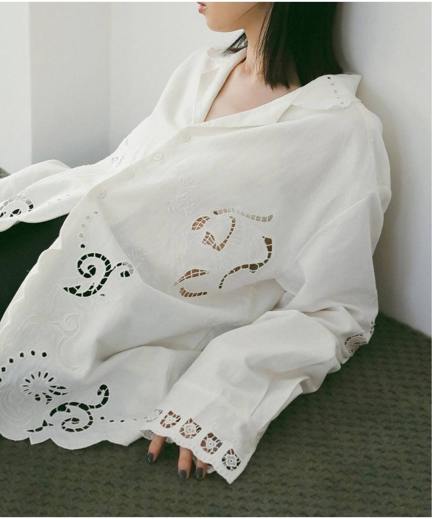 anuke Cutwork Opencollar Shirts（シャツ／ブラウス）｜BOICE FROM