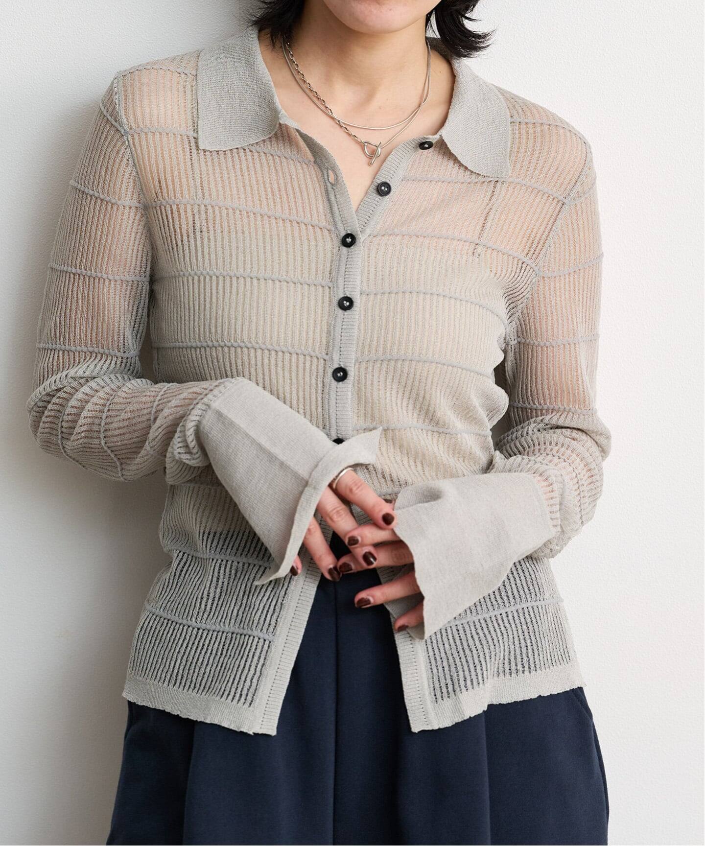 anuke Sheerborder Knit Shirts（ニット／セーター）｜BOICE FROM