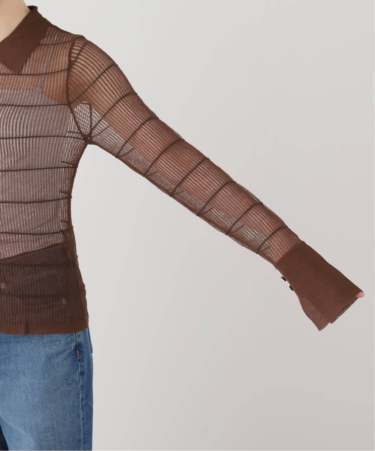 anuke Sheerborder Knit Shirts（ニット／セーター）｜BOICE FROM