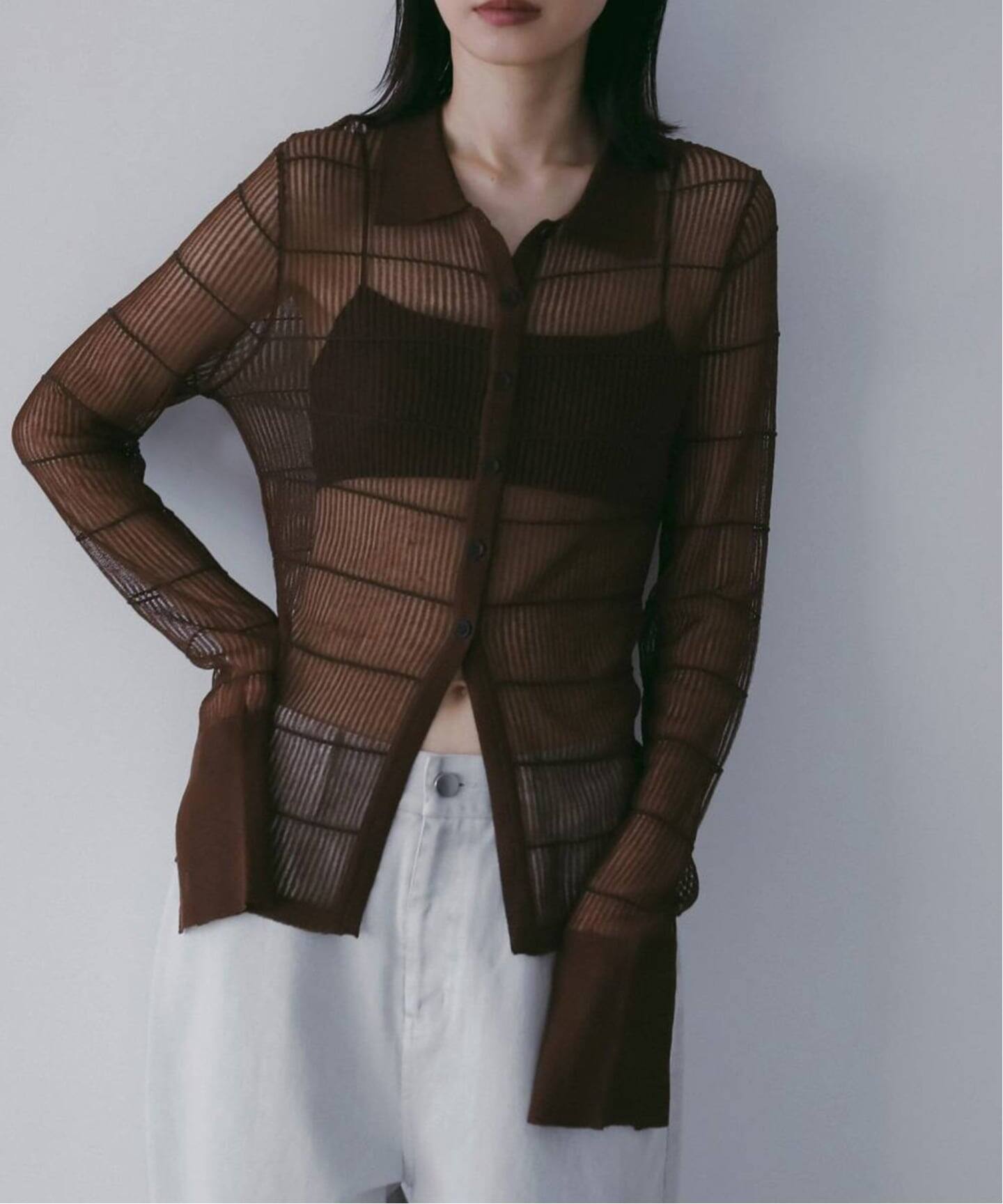 anuke Sheerborder Knit Shirts（ニット／セーター）｜BOICE FROM 