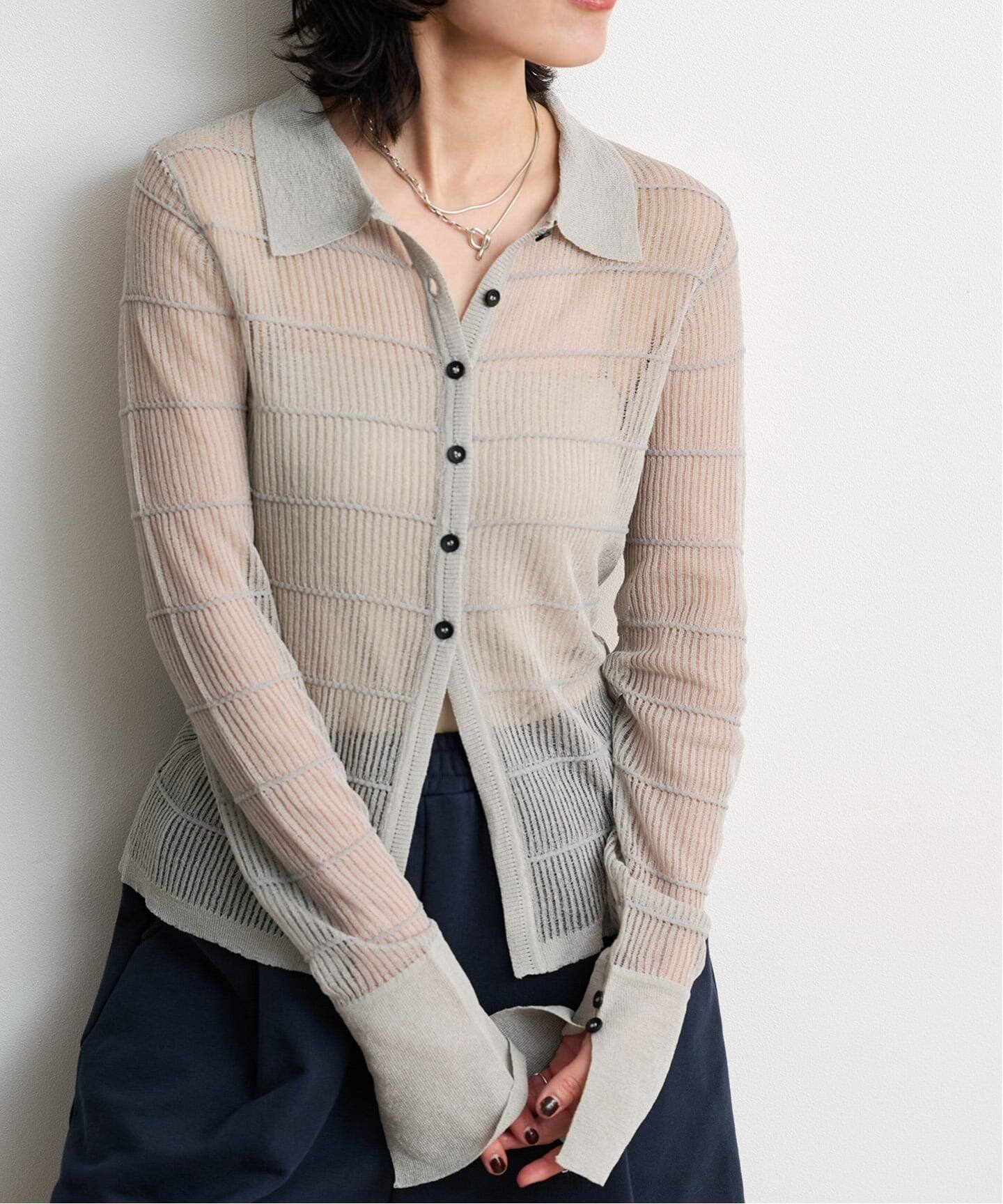 anuke Sheerborder Knit Shirts（ニット／セーター）｜BOICE FROM 