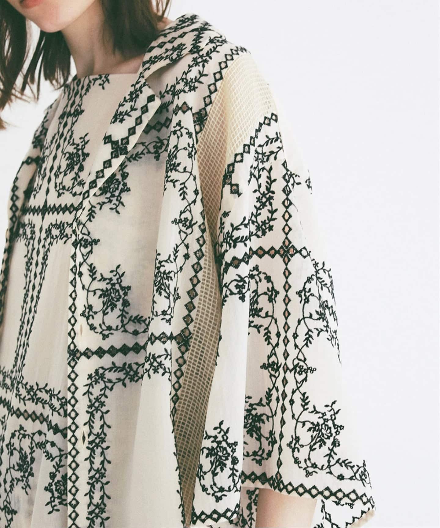 CLANE EMBROIDERY LACE BOX SHIRTS（シャツ／ブラウス）｜BOICE FROM