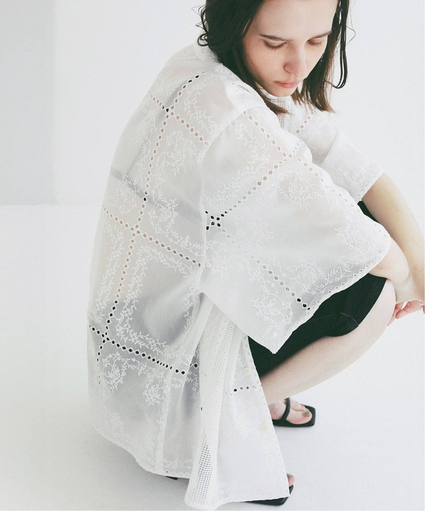 CLANE EMBROIDERY LACE BOX SHIRTS（シャツ／ブラウス）｜BOICE FROM